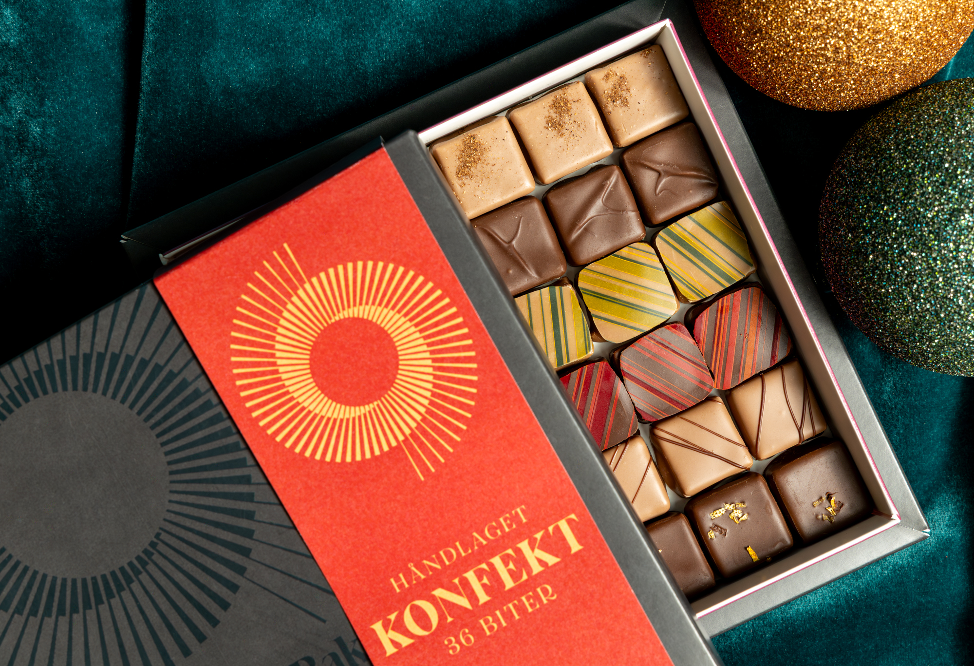 Gift box with nine handmade truffles from The Bakery